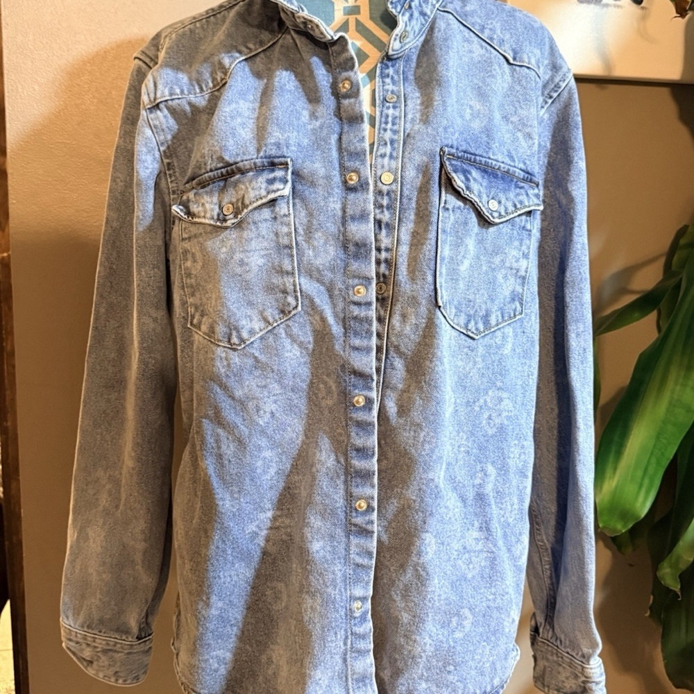 Denim Zara Jacket With  Stamped Size XL